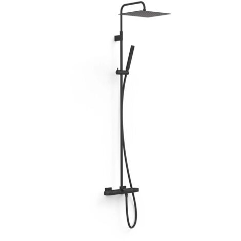 Ensemble de robinet thermostatique mural à 3 voies pour baignoire et douche Noir mat - TRES 19031205NM