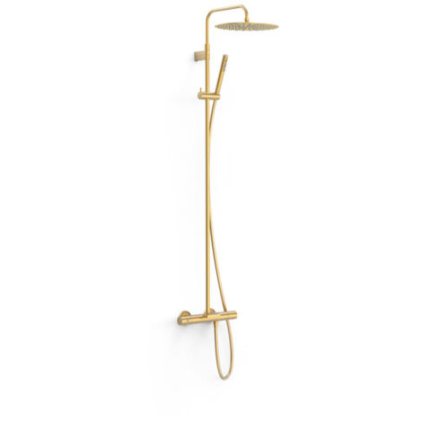 Ensemble de robinet thermostatique mural à 3 voies pour baignoire et douche Or Mat 24K - TRES 19031212OM
