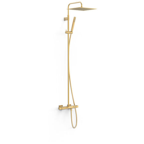 Ensemble de robinet thermostatique mural à 3 voies pour baignoire et douche Or Mat 24K - TRES 19031215OM