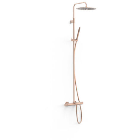 Ensemble de robinet thermostatique mural à 3 voies pour baignoire et douche Or Rose Mat 24K - TRES 19031202OPM