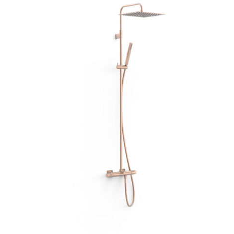 Ensemble de robinet thermostatique mural à 3 voies pour baignoire et douche Or Rose Mat 24K - TRES 19031205OPM