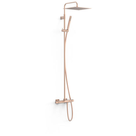 Ensemble de robinet thermostatique mural à 3 voies pour baignoire et douche Or Rose Mat 24K - TRES 19031215OPM