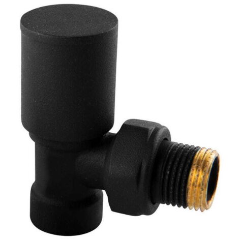 Ensemble de robinets d'angle pour radiateur (régulation + arrêt) noirs