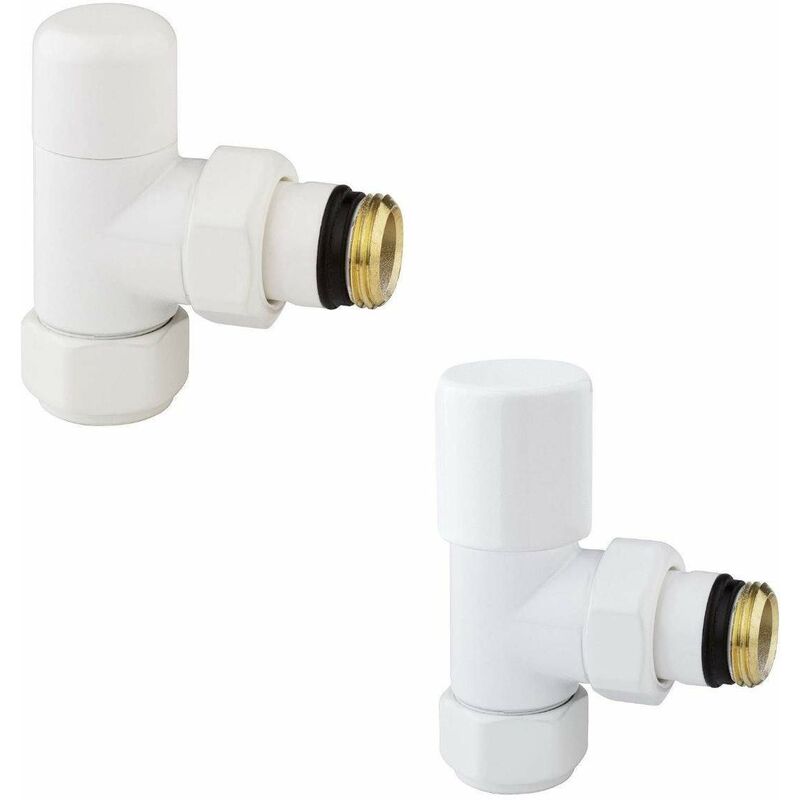 Ensemble de robinets de radiateur coudés de couleur blanc brillant Arteclima KITVAL8BI