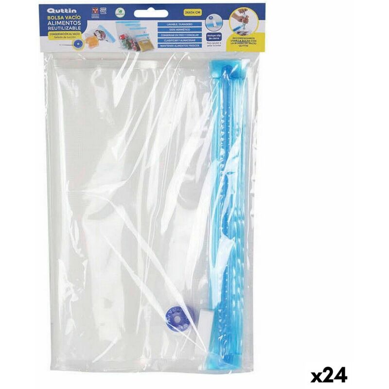 Sac alimentaire réutilisable Quttin valve de vide 4 pièces 26 x 34 cm (24 pièces)