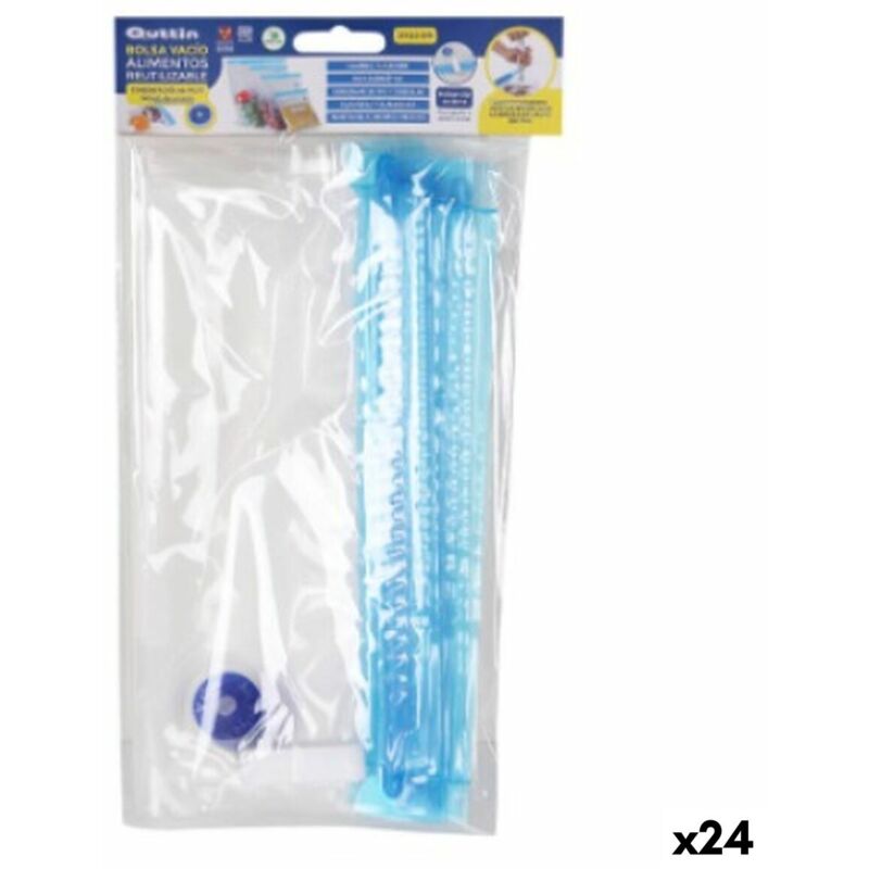 Sac alimentaire réutilisable Quttin valve de vide 6 pièces 21 x 22 cm (24 pièces)
