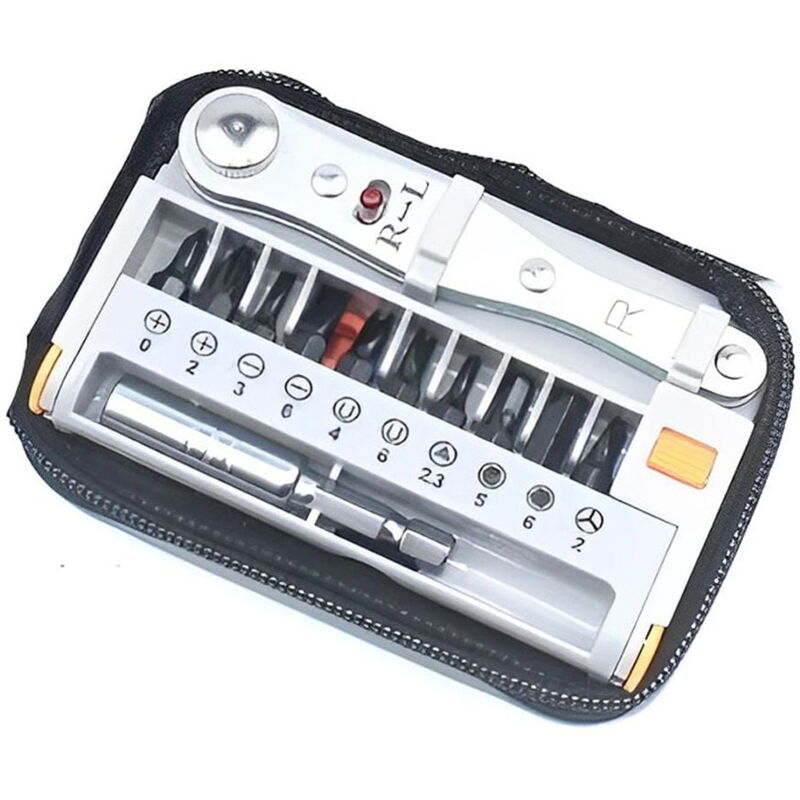 Ensemble de sac de rangement pour clé à cliquet multifonction professionnelle Kit d'embouts de tournevis à cliquet réglable pour meubles de vélo et