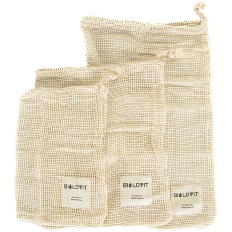 Ensemble de sacs à provisions zéro déchet Bilovit - 3 pièces