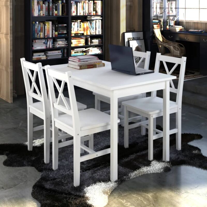 Ensemble de salle à manger 5 pcs Blanc Vidaxl