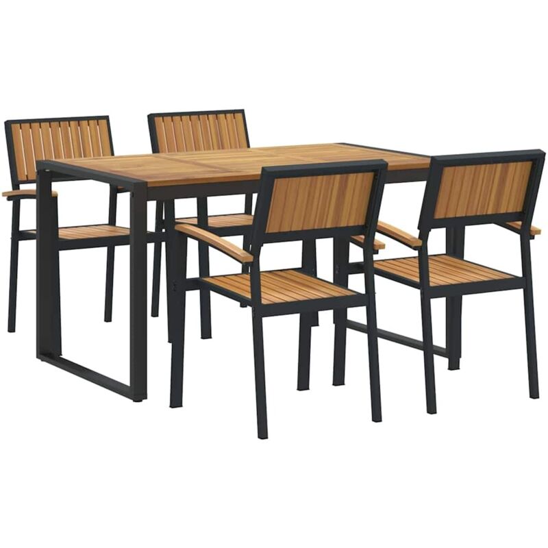 Vidaxl - Ensemble de salle à manger 5 pièces en bois massif acacia et métal