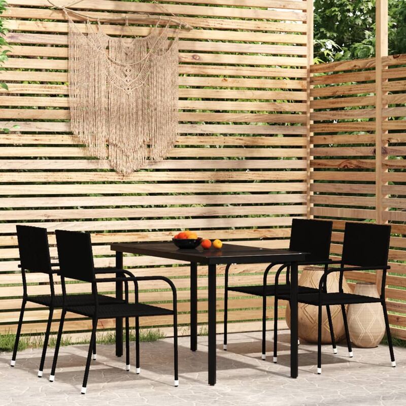 Vidaxl - Ensemble de salle à manger de jardin 5 pcs Noir