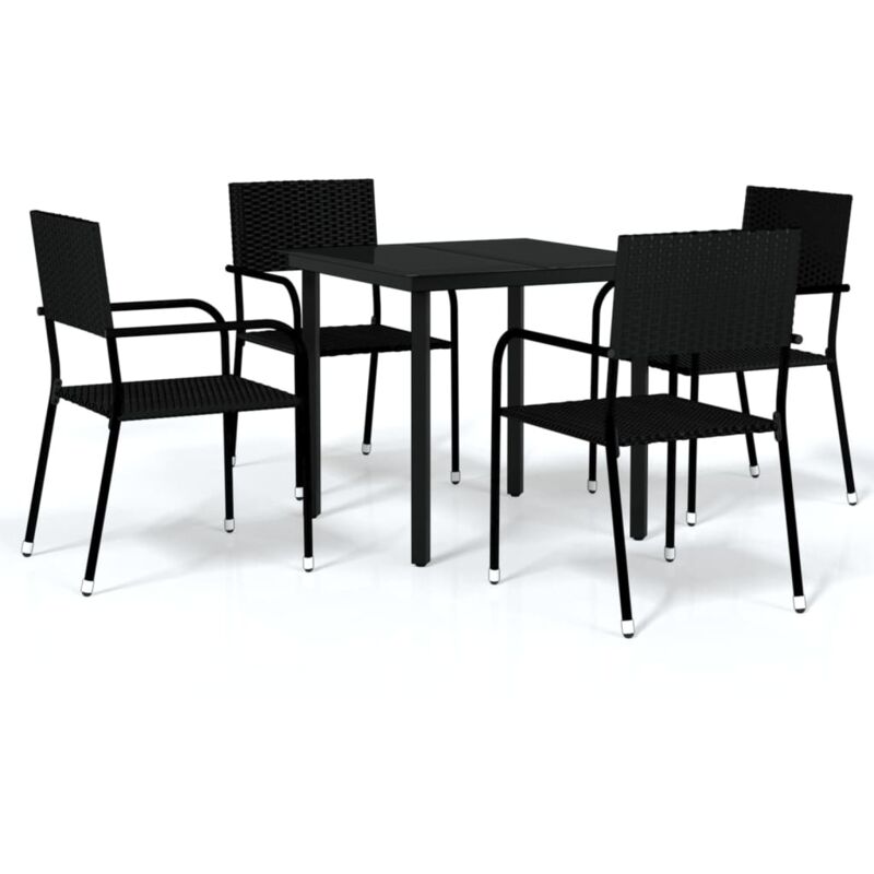 Vidaxl - Ensemble de salle à manger de jardin 5 pcs Noir
