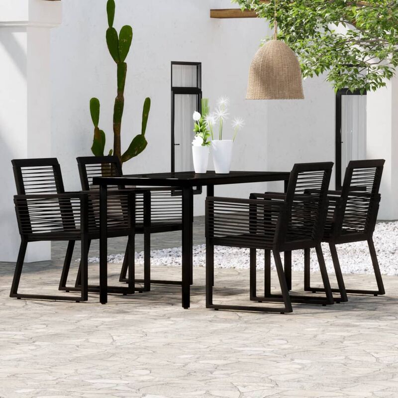 Vidaxl - Ensemble de salle à manger de jardin 5 pcs Noir