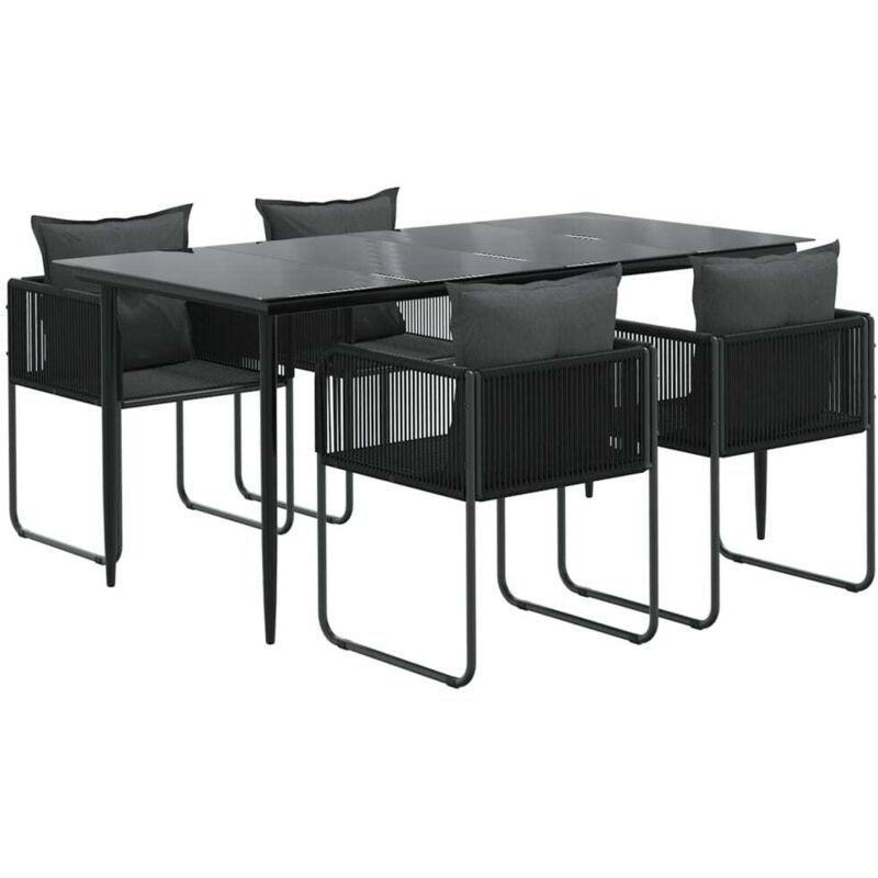 Vidaxl - Ensemble de salle à manger de jardin 5 pcs Noir