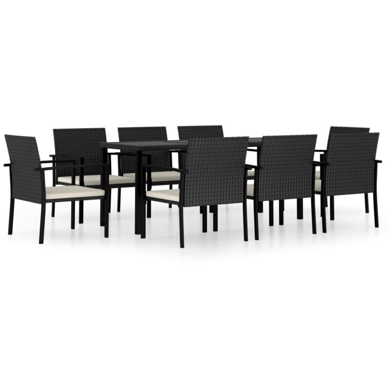 Vidaxl - Ensemble à manger de jardin 9 pcs Résine tressée Noir