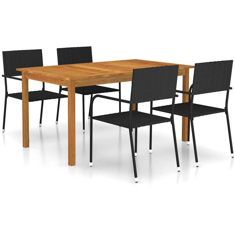 Vidaxl - Ensemble de salle à manger de jardin 5 pcs Noir