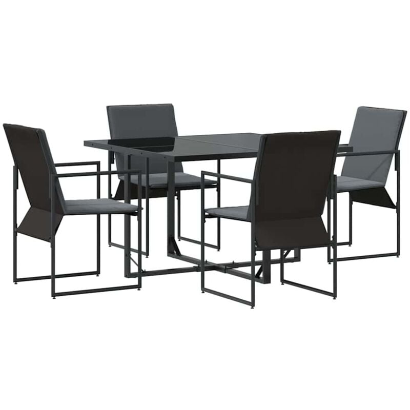 Vidaxl - Ensemble de salle à manger de jardin 6 pièces avec coussins en acier et textilène