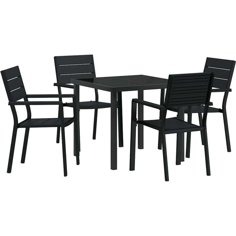 Vidaxl - Ensemble de Salle à Manger de Jardin Noir hdpe