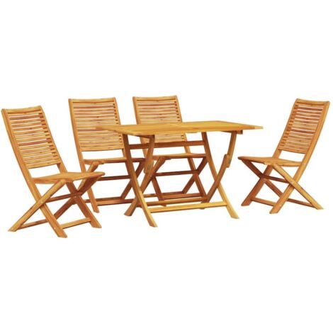 Ensemble de salle à manger pour jardin 5 pcs Marron vidaXL