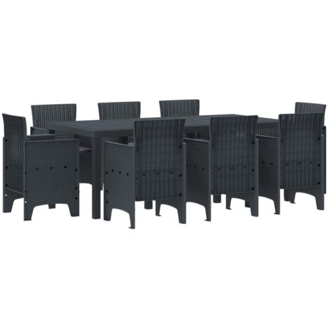 Ensemble de salle à manger pour jardin 9 pcs-Salon de jardin Anthracite 638870