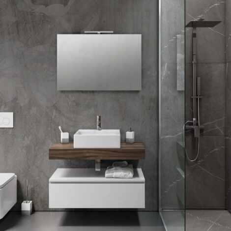 Ensemble de salle de bain 5 pièces YOKA noyer/blanc