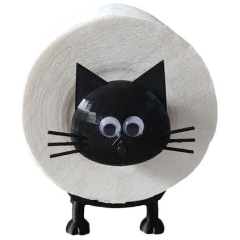 Ensemble de salle de bain avec porte-rouleau de papier toilette en forme de chat
