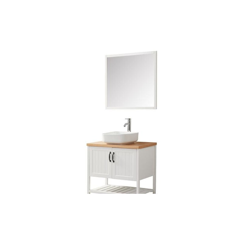 Ensemble de salle de bain blanc 80 cm