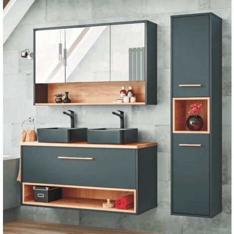 Ensemble de salle de bain Borneo Cosmos - 2 vasques, 1 colonne