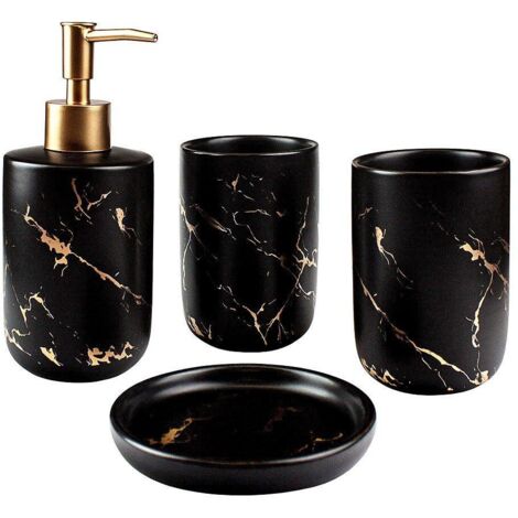 Ensemble de salle de bain en 4 parties - noir