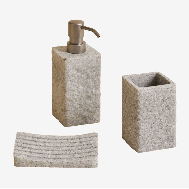 Sklum - Ensemble de salle de bain en résine Espluy Gris sable