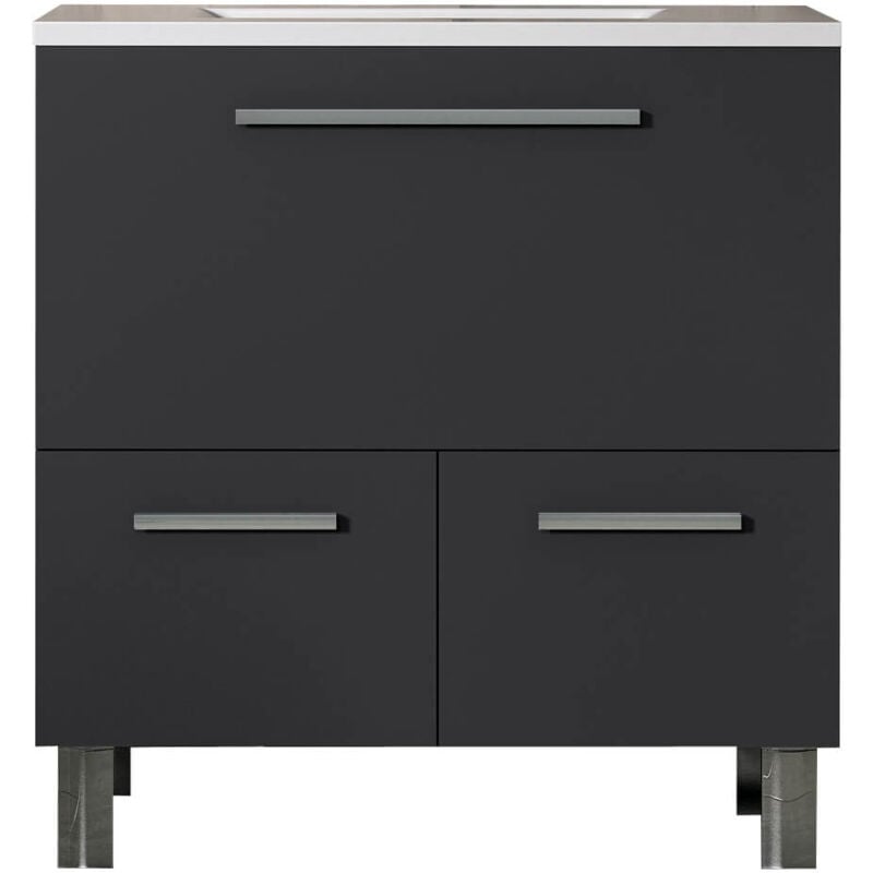 Mennza - Ensemble de salle de bain luton 80 cm Anthracite Mat