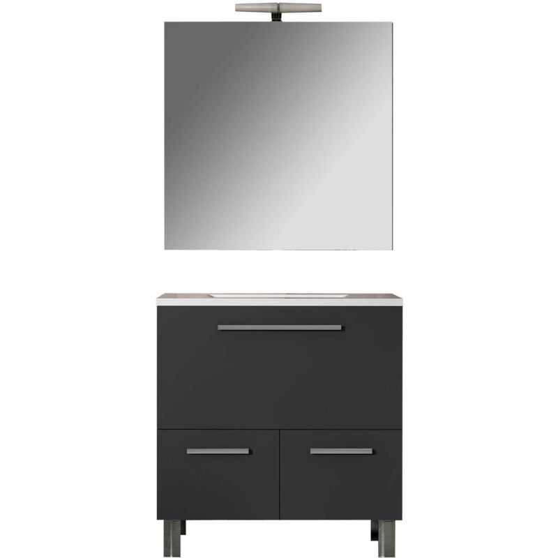 Mennza - Ensemble de salle de bain luton 80 cm Anthracite Mat