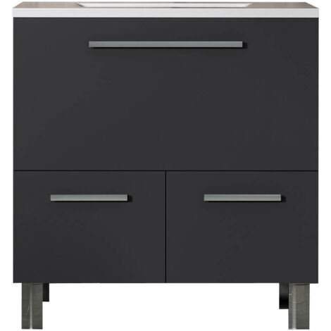 Ensemble de salle de bain LUTON 80 cm Anthracite Mat