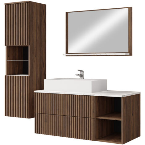 Ensemble De Salle De Bain En Métal Patiné Argenté - Déco Vintage
