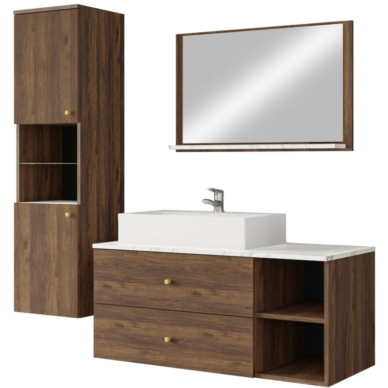 Ensemble de salle de bain Ophruvi 101, Noyer