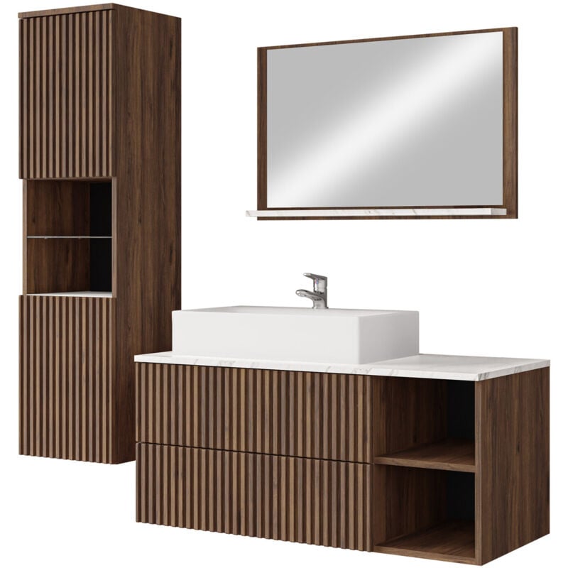 Arredamento1 - Ensemble de salle de bain Ophruvi 104, Noyer