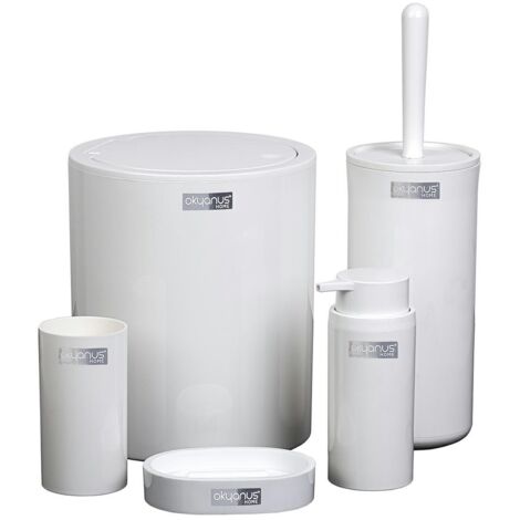 Ensemble de salle de bain rond 5 pièces, blanc