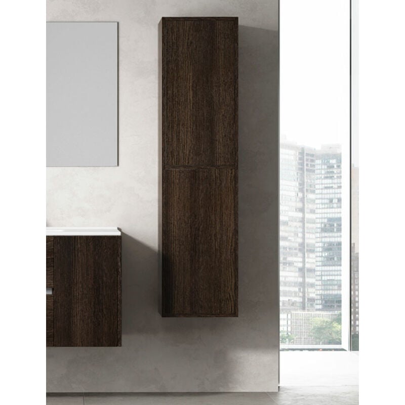 Allstone - Meuble colonne de salle de bains 10 couleurs et deux tailles disponibles Chêne Evasion 35x140x25