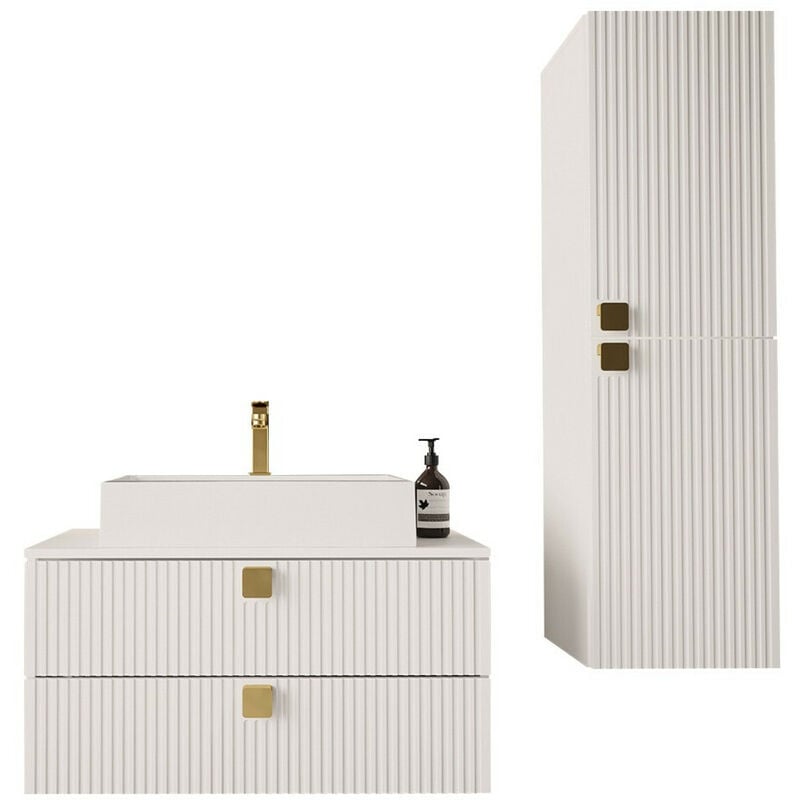 Mobilier1 - Ensemble de salle de bain Orlvera 103, Blanc