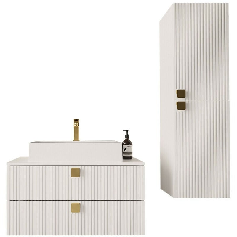 Mobilier1 - Ensemble de salle de bain Orlvera 103, Blanc