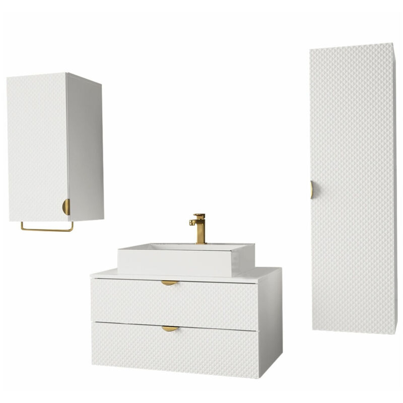 Mobilier1 - Ensemble de salle de bain Fenenou 103, Blanc