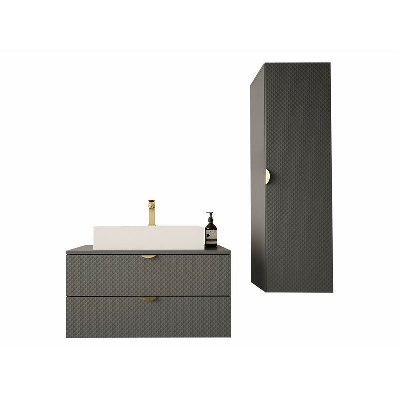 Mobilier1 - Ensemble de salle de bain Fenenou 104, Gris