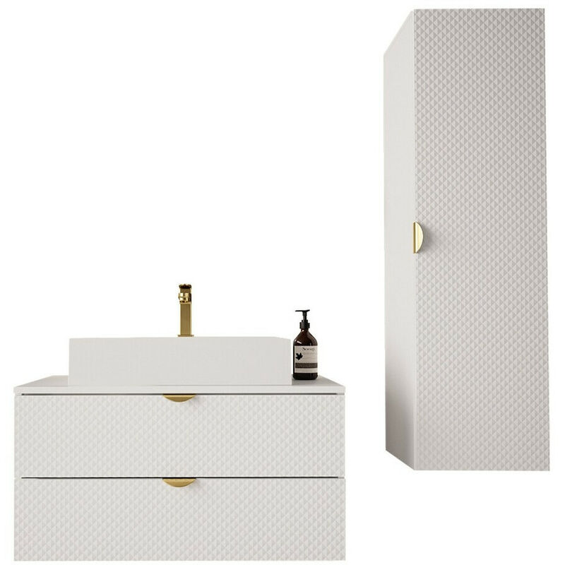 Mobilier1 - Ensemble de salle de bain Fenenou 104, Blanc