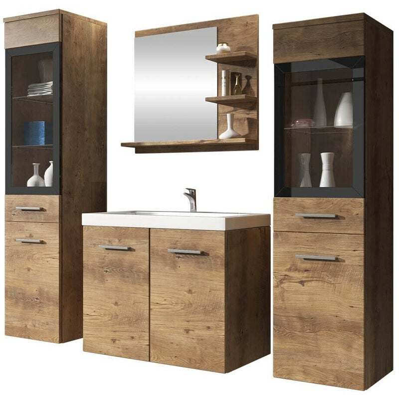 Mobilier1 - Ensemble de salle de bain Sarasota 141, Châtaigne