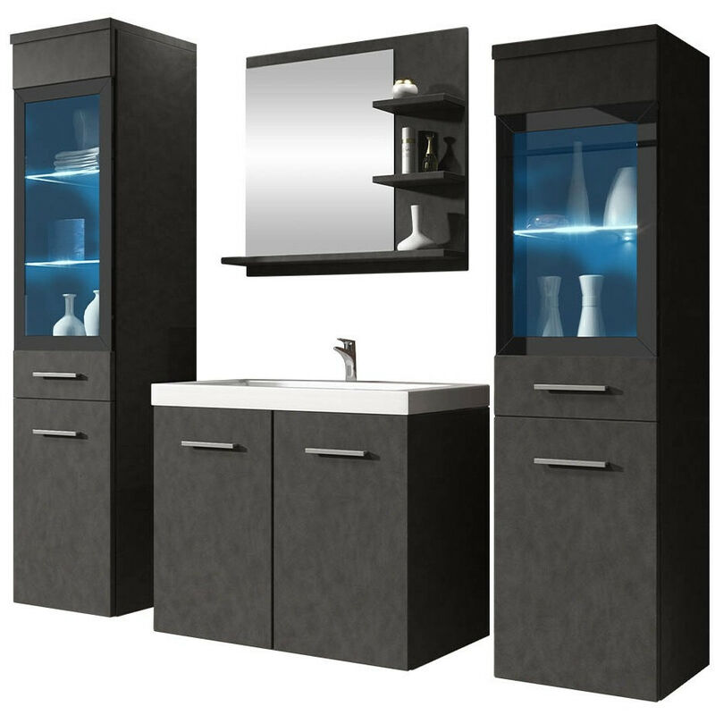 Mobilier1 - Ensemble de salle de bain Sarasota 141, Matera gris