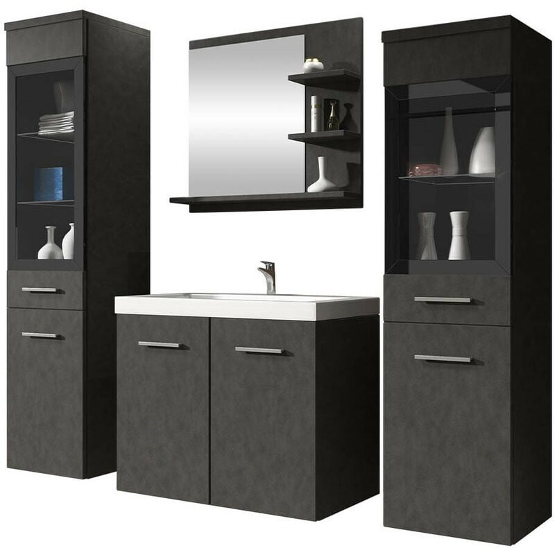 Mobilier1 - Ensemble de salle de bain Sarasota 141, Matera gris