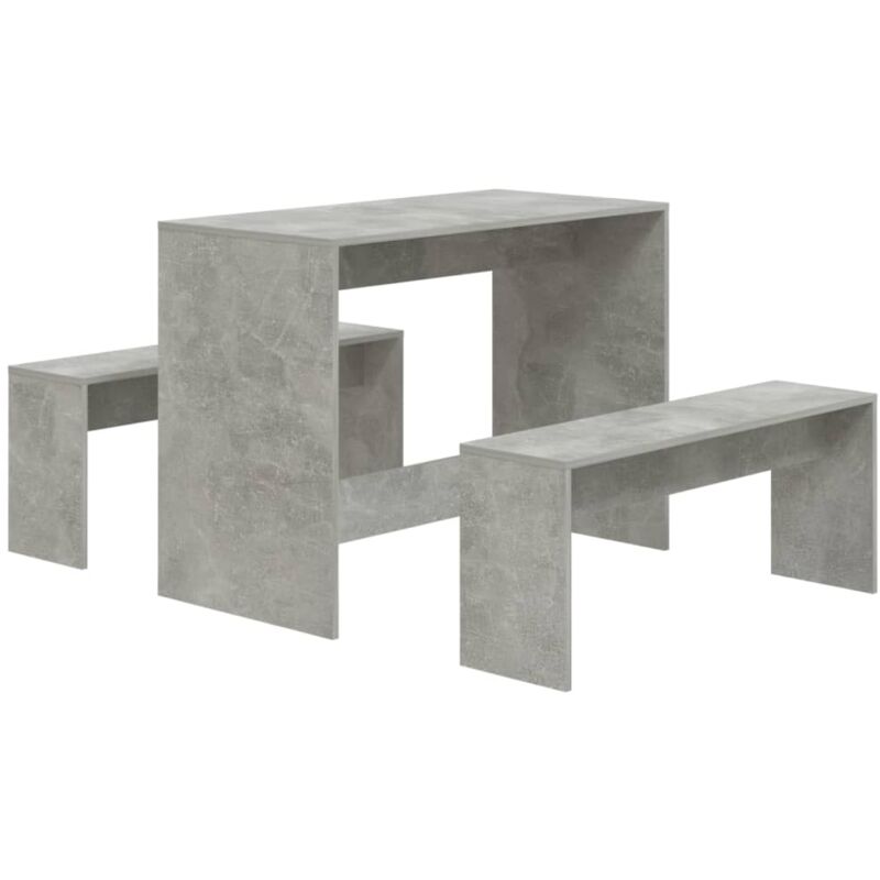 Vidaxl - Ensemble à manger 3 pcs Gris béton Bois d'ingénierie
