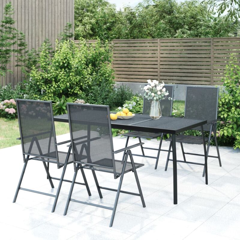 Vidaxl - Ensemble à manger de jardin 5 pcs anthracite acier