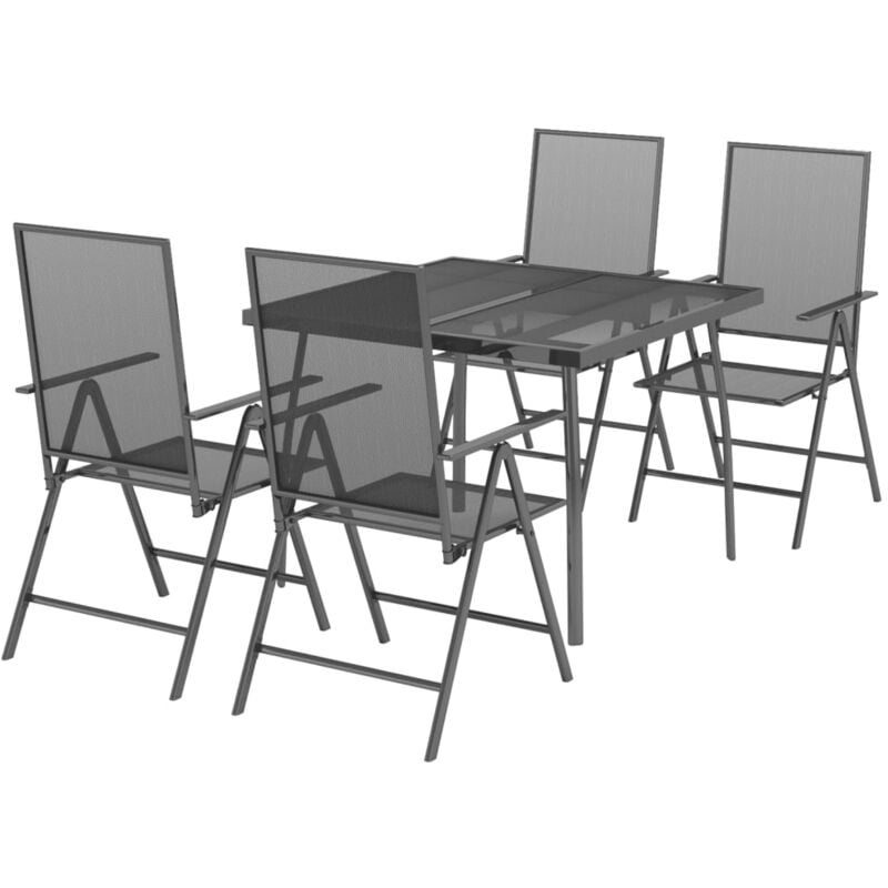 Vidaxl - Ensemble à manger de jardin 5 pcs anthracite acier