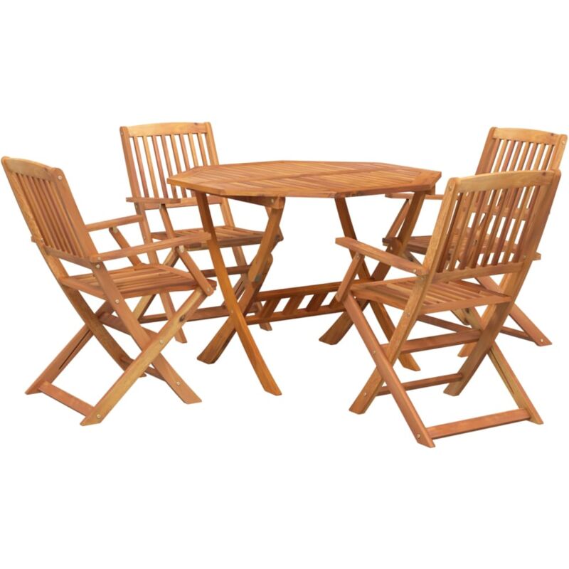 vidaXL Ensemble à manger de jardin 5 pcs Bois d'acacia solide
